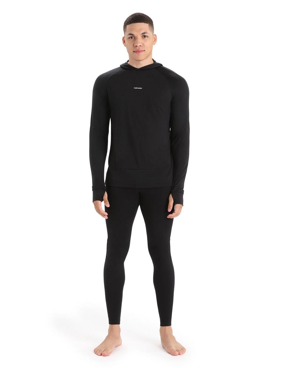 Black Men's Icebreaker Cool-Lite™ Merino Hoodie Long Sleeve | USA 1228PJJQ